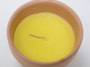 VASO VELA BARRO CITRONELA Ø8X8CM