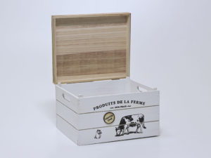 BAUL MADERA GRANJA BLANCO 30X25X19CM