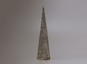 ARBOL NAVIDAD CONO C/LED DORADO Ø20x80CM