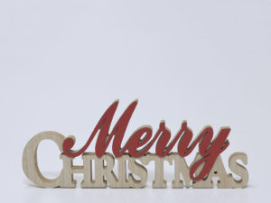 DECORACION MERRY XMAS A MADERA 38X15CM