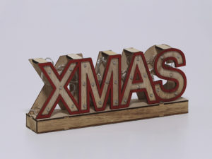 DECORACION XMAS LED ROJO 30x5x13CM