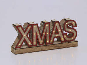 DECORACION XMAS LED ROJO 30x5x13CM