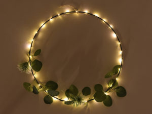 CIRCULO METAL C/LED NEGRO Ø42CM