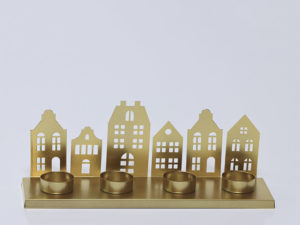 PORTAVELAS CASAS 30x12x8.5CM