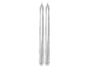 VELA CANDELABRO PLATEADA 25CM S/2