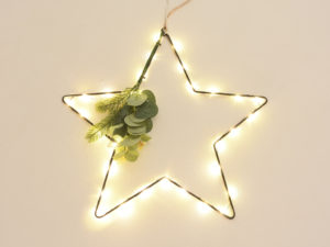 ESTRELLA METAL NEGRA C/LED 40CM