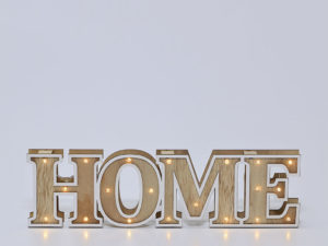 LETRA MADERA HOME NATURAL LUZ 42X5X11CM