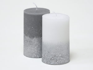 VELA GRIS PURPURINA Ø9X15CM