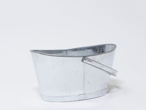 CUBO C/ASA OVAL ZINC GRIS 35X21X20CM