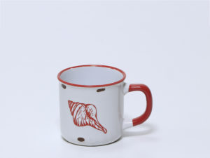 MUG GRES CARACOLA ROJA 330ML