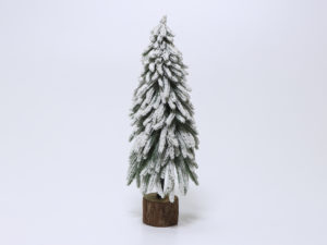 ARBOL 50CM CON NIEVE PIE MADERA