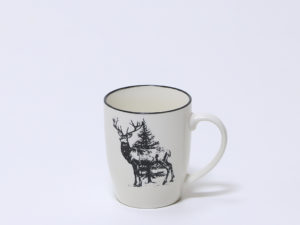 MUG CIERVO ENTERO BLANCO NEGRO