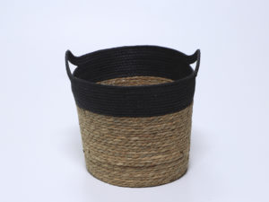 CESTO REDONDO ALTO NEGRO CON ASAS 33x28