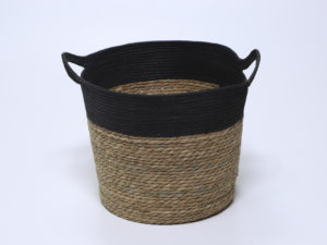 CESTO REDONDO ALTO NEGRO CON ASAS 36x32