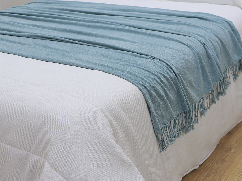 PLAID CHENILLA 130X160CM CELESTE
