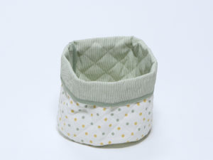 CESTA DE PAN MULTIUSOS TOPOS AMARILLO VERDE
