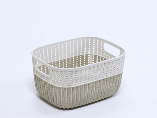 CESTA MULTIUSOS BICOLOR BEIGE MEDIANA