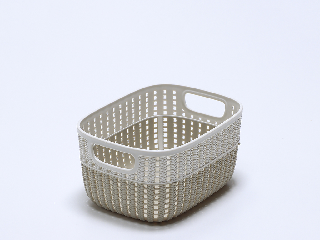 CESTA MULTIUSOS BICOLOR BEIGE PEQUEÑA