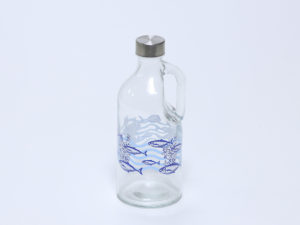 BOTELLA MARINA AGUA PECES CRISTAL