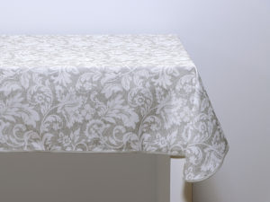 MANTEL ANTIMANCHAS LEAVES TOPO 140X140