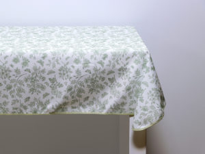 MANTEL ANTIMANCHAS LEAVES VERDE 140X140