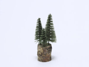 ARBOL DECORATIVO BASE MADERA 15CM VERDE