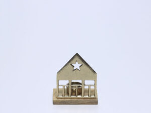 CASA PORTAVELAS ALUMINIO DORADO A