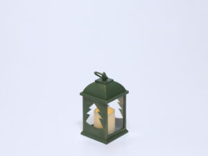 FAROL PVC VERDE CON VELA LED 11x11x22