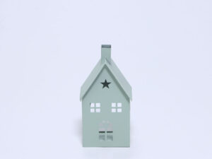 CASA METAL PARA VELA 18CM VERDE