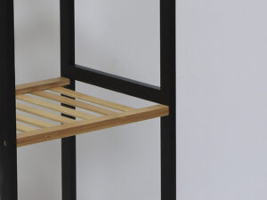 ESTANTERIA CUADRADA 4 ESTANTES BAMBU NEGRO 35X30X100CM