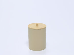 BOTE PLASTICO TAPA BAMBU BEIGE