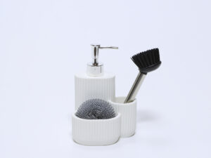 DOSIFICADOR COCINA ESTROPAJO CEPILLO BLANCO
