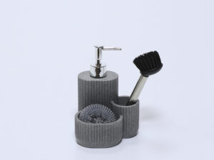 DOSIFICADOR COCINA ESTROPAJO CEPILLO GRIS