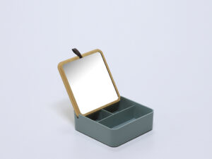 ORGANIZADOR PLASTICO CON ESPEJO BAMBU MENTA