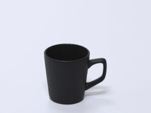 TAZA DESAYUNO RAYAS NEGRO 420ML
