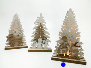 FIG MADERA ARBOL/NOEL C/LED 19CM