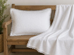 FUNDA COJIN FANNY PUNTILLA BLANCA 50X70