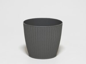 MACETA PVC ESPIGA GRIS Ø18X16CM