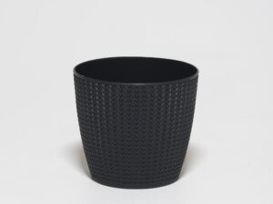 MACETA PVC ESPIGA NEGRO Ø18X16CM