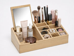 ORGANIZADOR DE COSMETICOS BAMBU CON ESPEJO