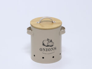 BOTE CEBOLLAS TAPA BAMBU BEIGE