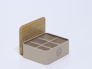 CAJA 6 HUECOS TE TAPA BAMBU BEIGE