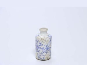 JARRON BOTELLA BOCA ANCHA AZUL BEIGE 20.5CM