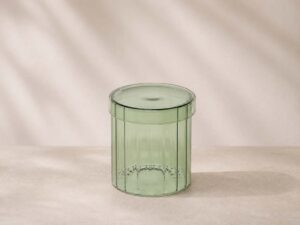 BOTE CRISTAL CON TAPA VERDE