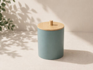 BOTE PLASTICO TAPA BAMBU MENTA