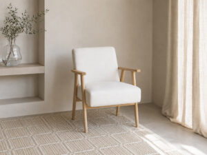 SILLON VINTAGE CHENILLA BLANCO 67X79X84