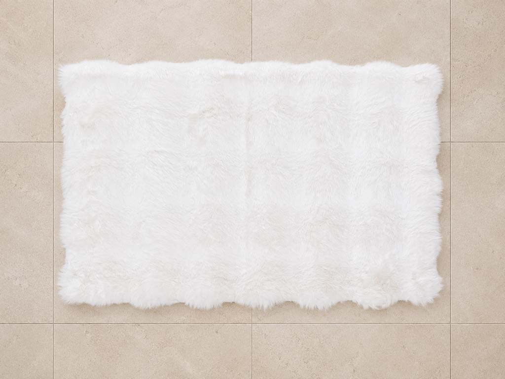 ALFOMBRA BAÑO ANTIDESLIZANTE PELO BLANCA