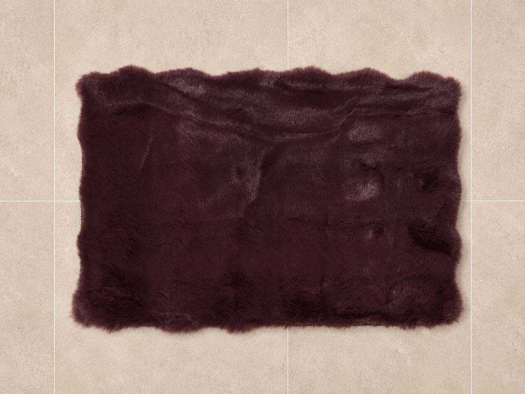 ALFOMBRA BAÑO ANTIDESLIZANTE PELO BURDEOS