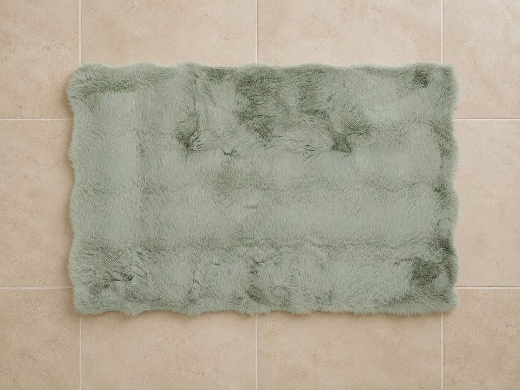 ALFOMBRA BAÑO ANTIDESLIZANTE PELO VERDE