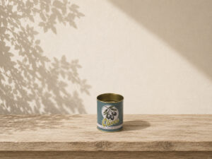 BOTE SIN TAPA LATA DECORADO OLIVAS 8X9